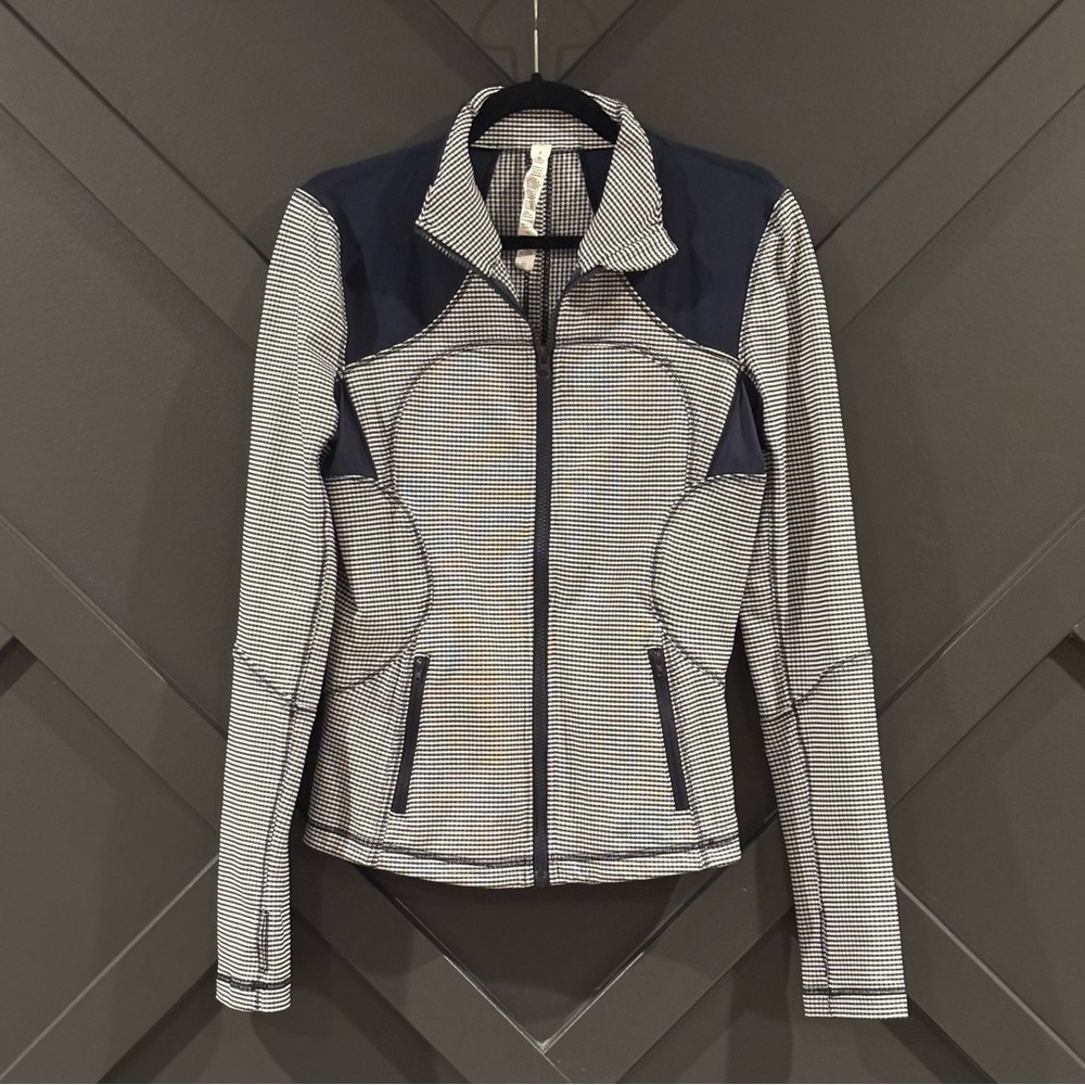 Lululemon Navy and White Zip up Jacket/Sweatshirt